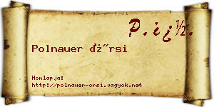 Polnauer Örsi névjegykártya
